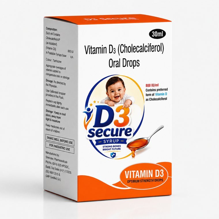D3 Secure vitamin D3 oral drops box